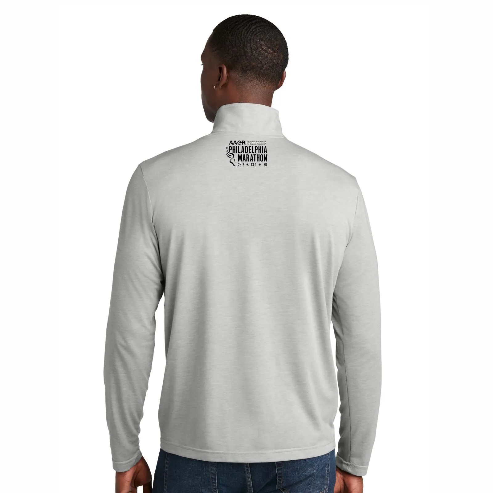 Adult Tech Triblend 1/4 Zip -Light Grey Heather- AACR LCP