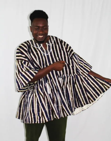 African Batakari / Fugu - Blue & Yellow