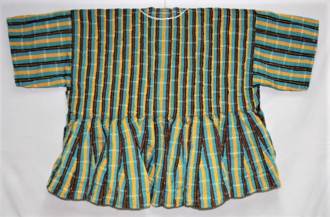 African Batakari / Fugu - Turquoise w/Black, Gold & White
