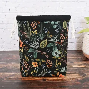 Amalfi Canvas Drawstring Bag in Black
