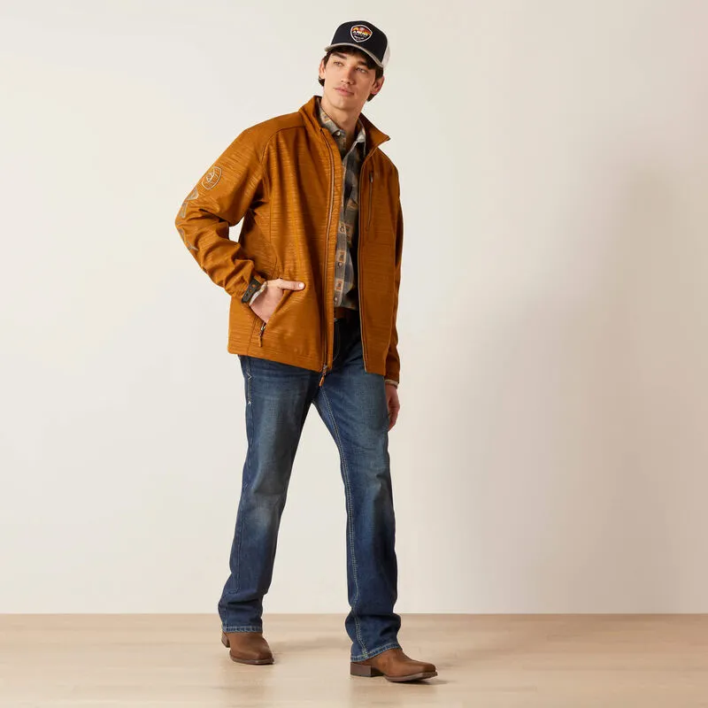Ariat Men's Logo 2.0 Softshell Jacket, Chestnut Embossed