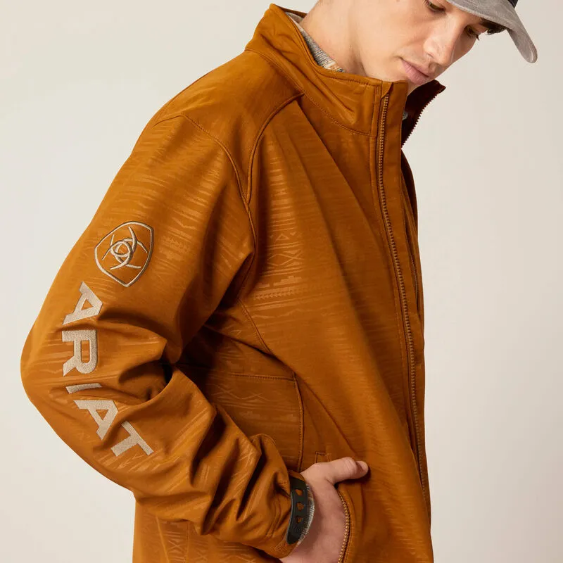 Ariat Men's Logo 2.0 Softshell Jacket, Chestnut Embossed