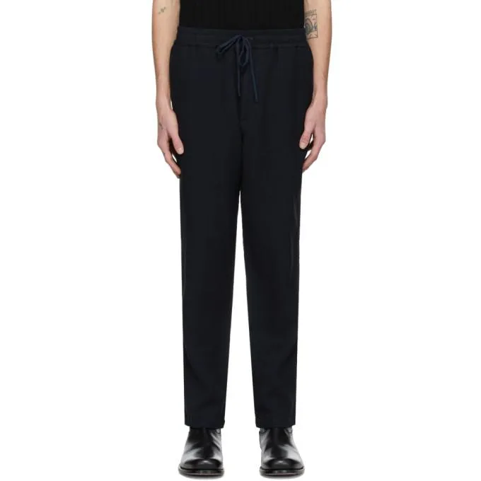 Barena Navy Linen Botto Trousers