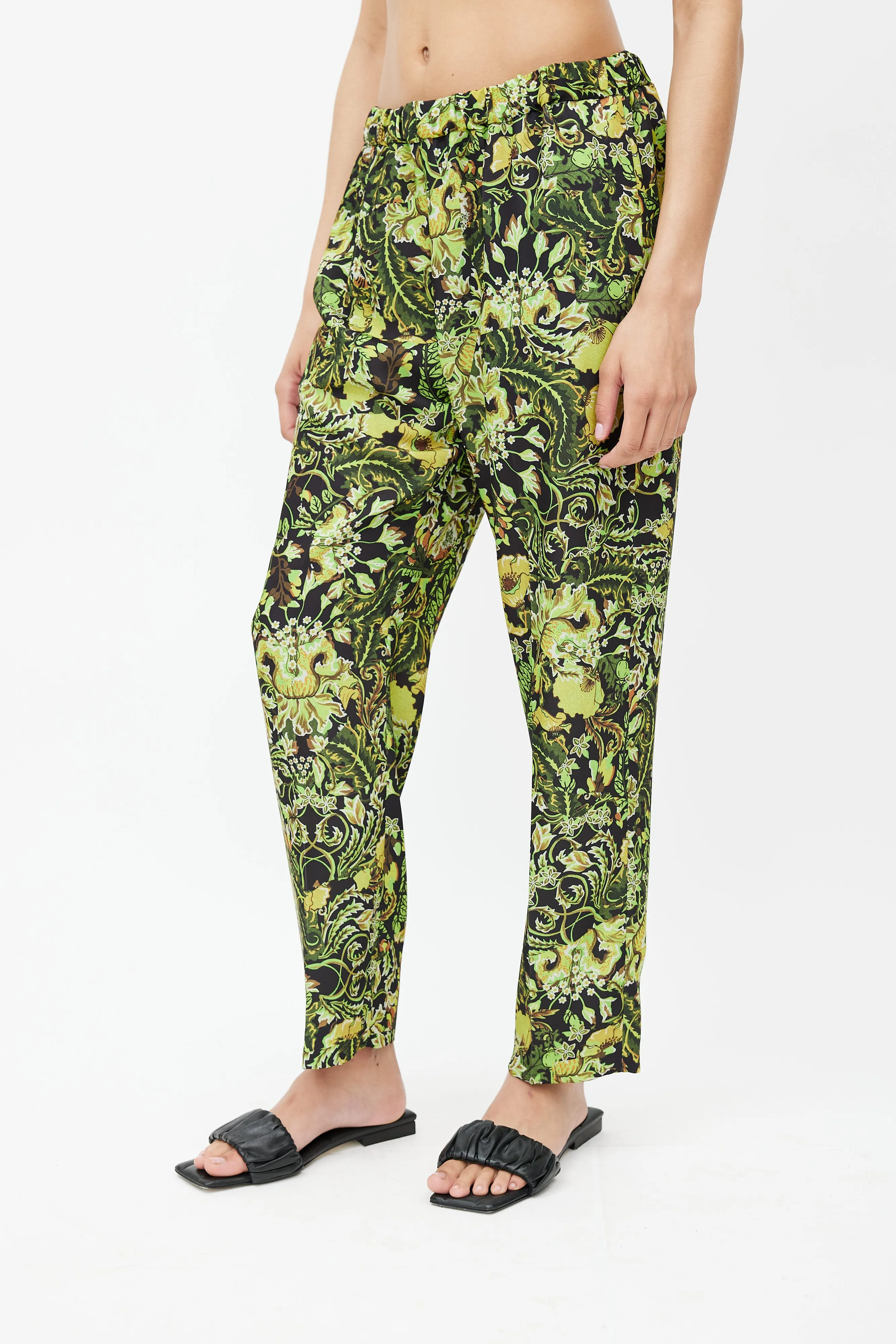 Black & Green Floral Trouser