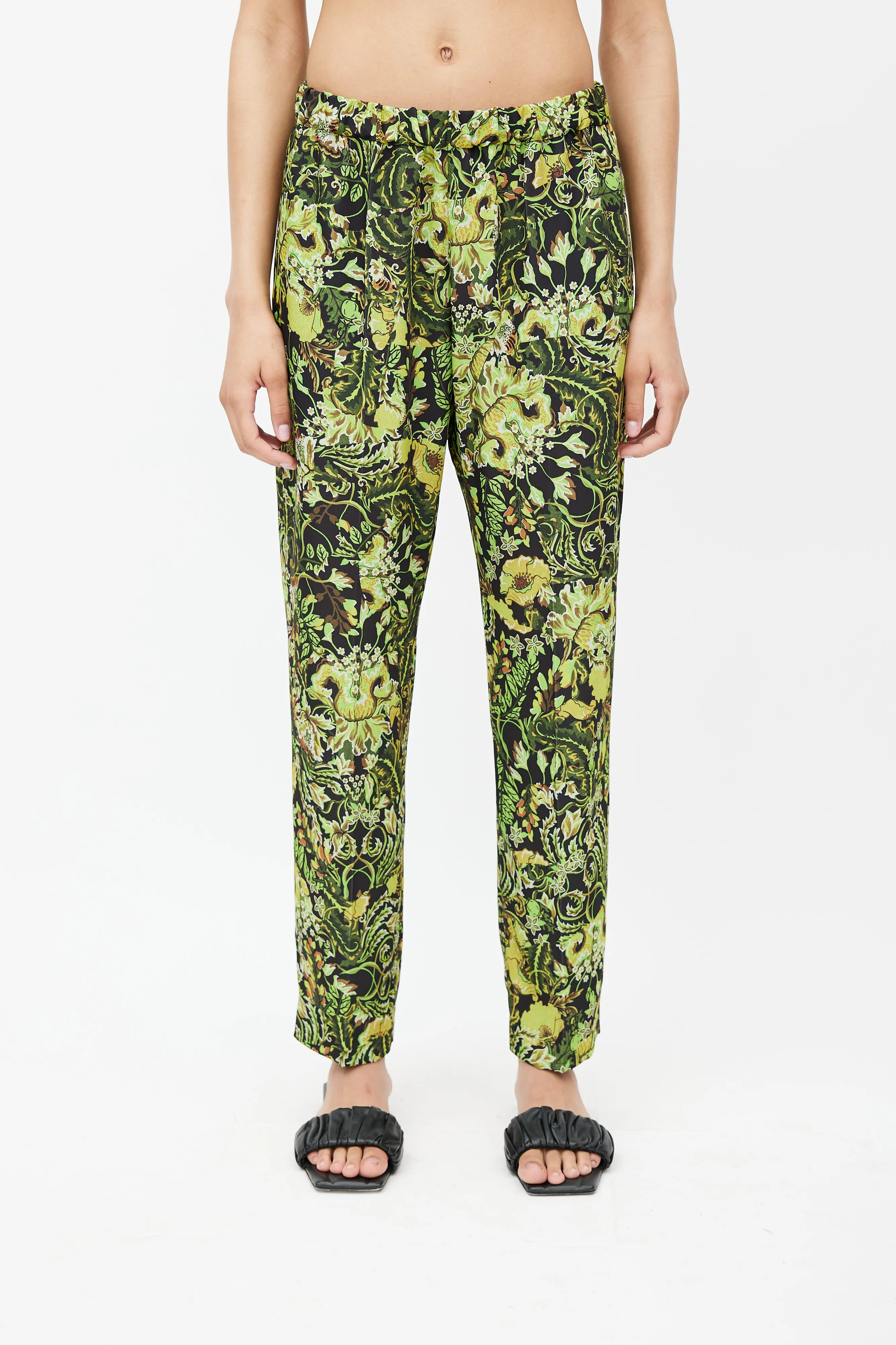 Black & Green Floral Trouser