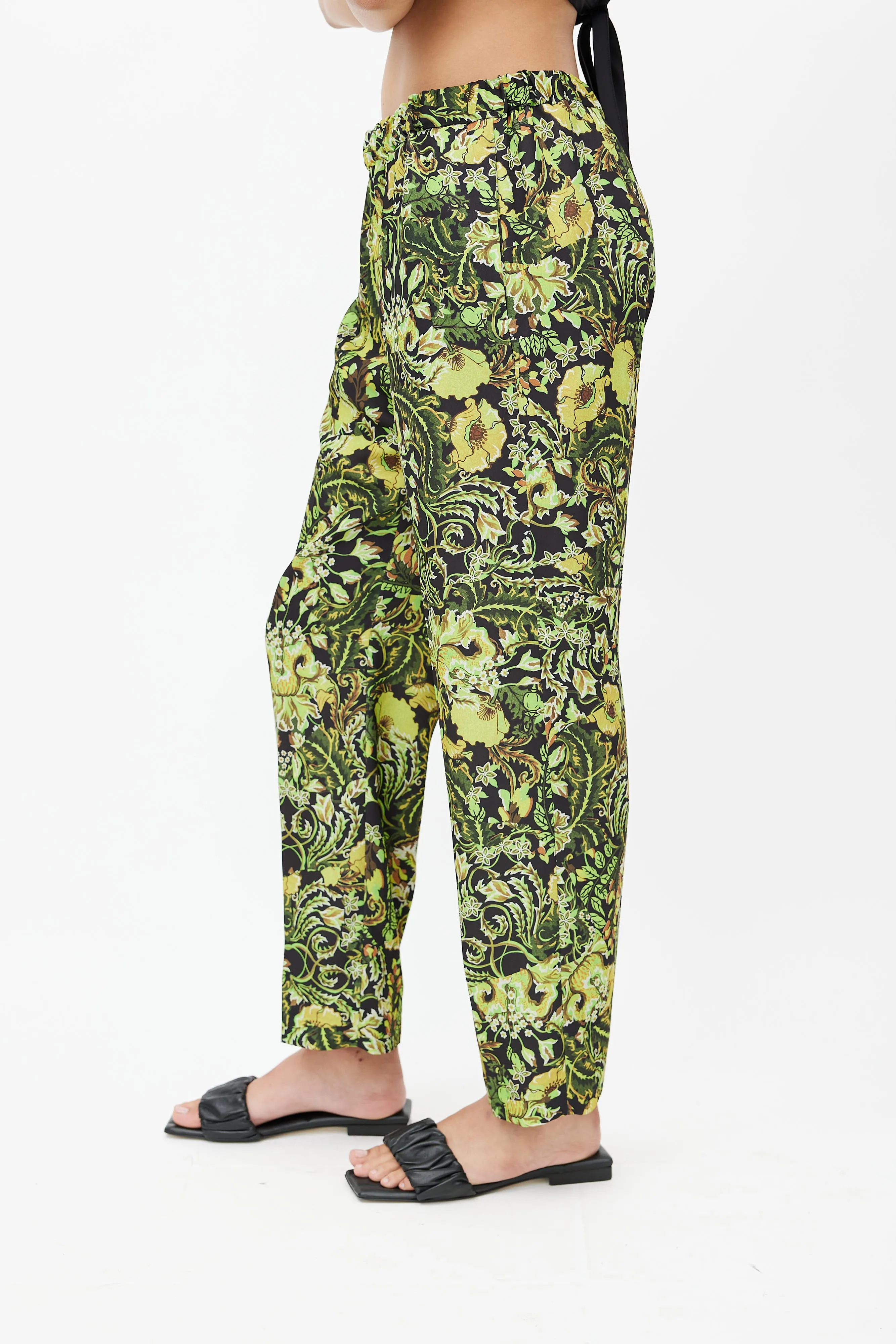 Black & Green Floral Trouser