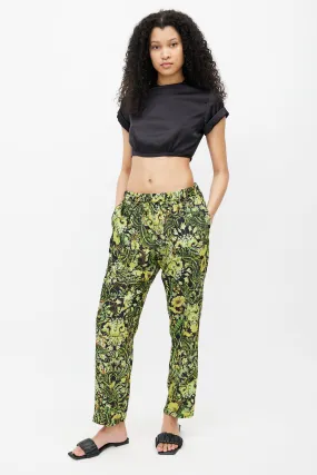 Black & Green Floral Trouser