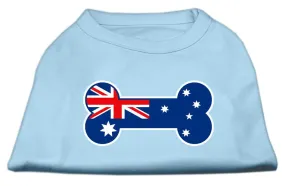 Bone Shaped Australian Flag Screen Print Shirts Baby Blue XXXL(20)