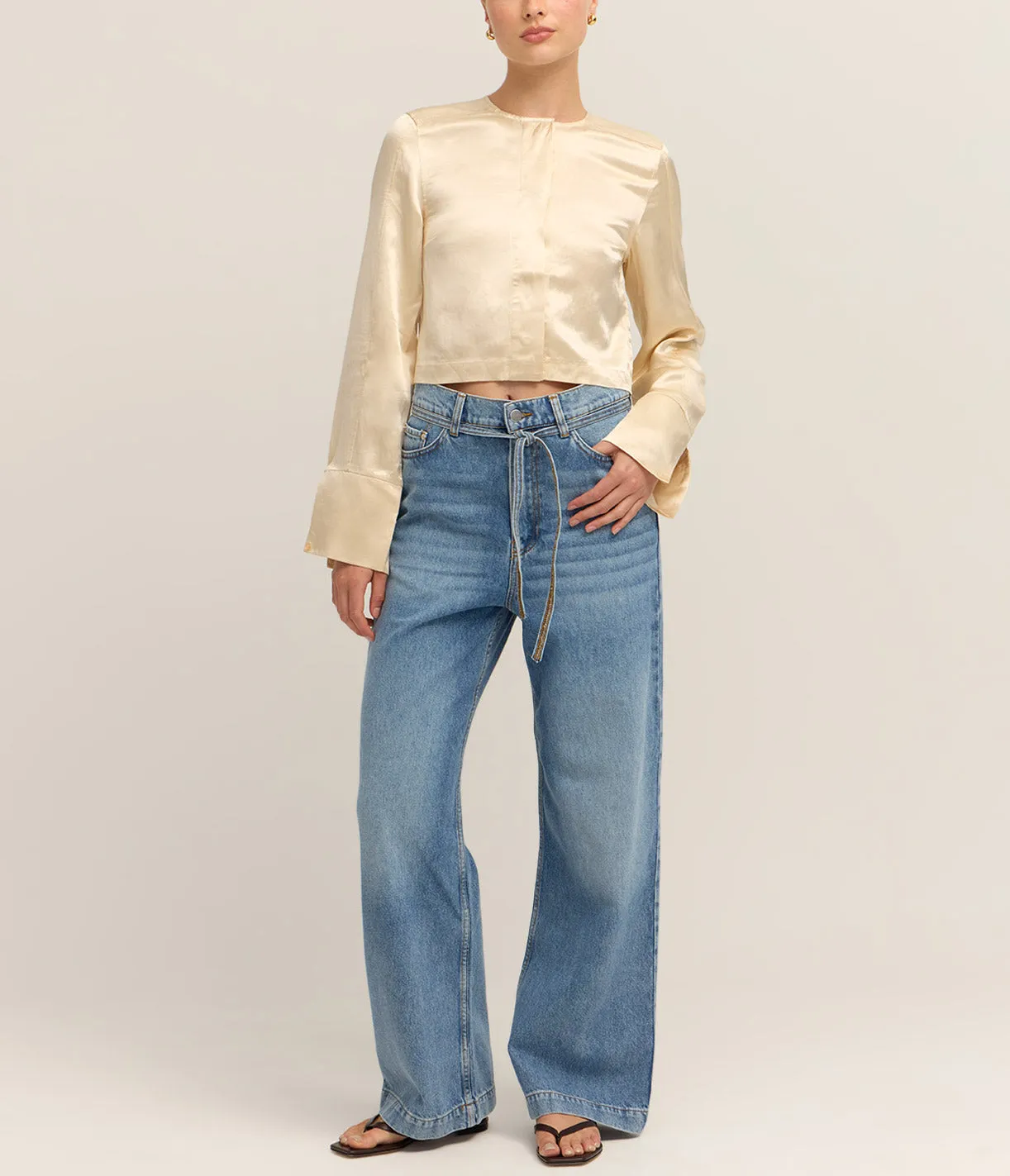 Carin Blouse in Oyster Gray