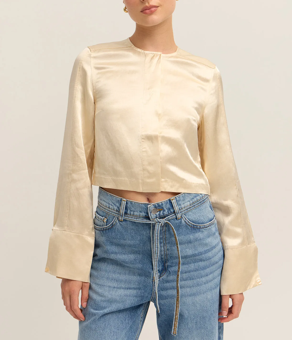 Carin Blouse in Oyster Gray