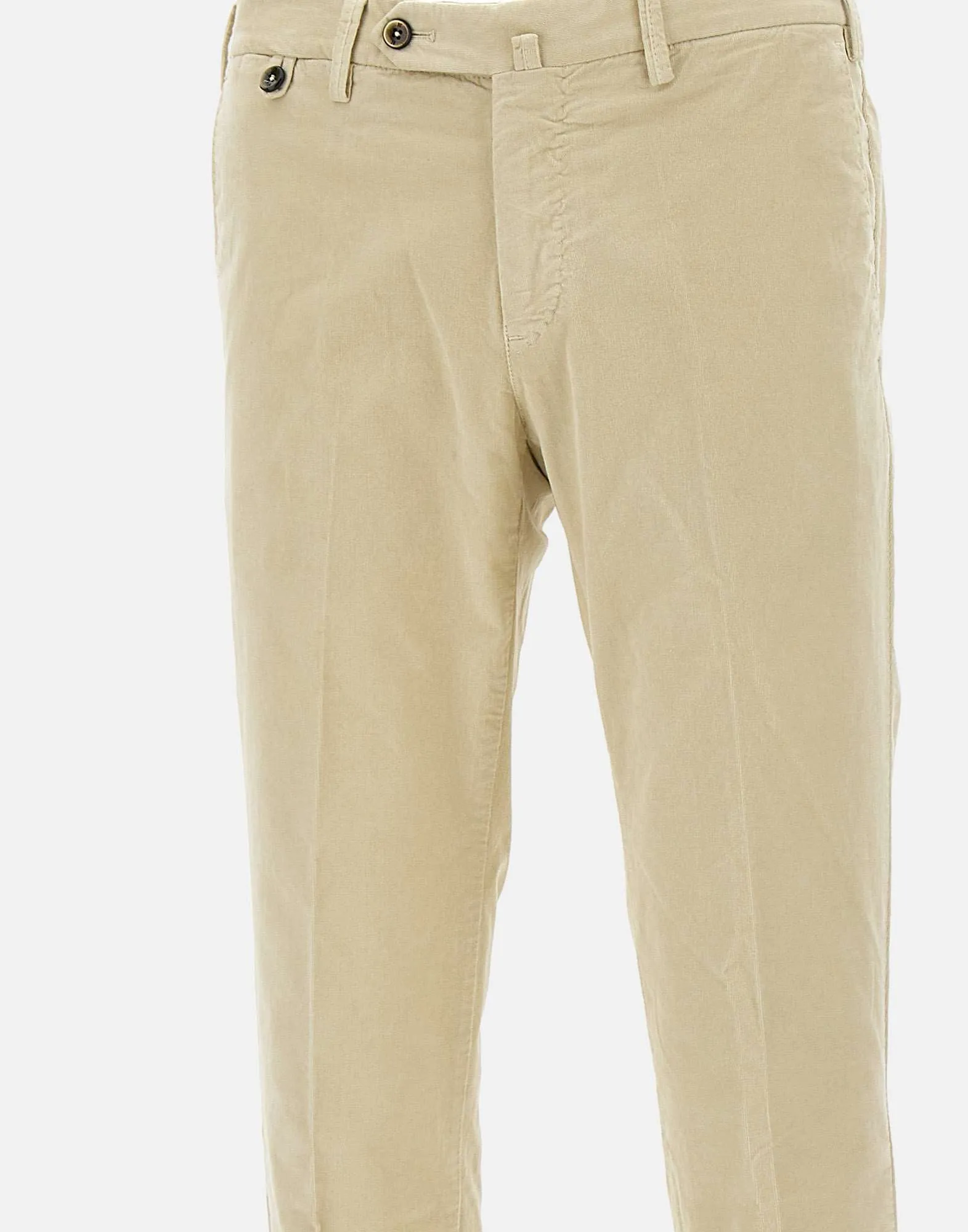 Cream Velvet Super Slim Trousers