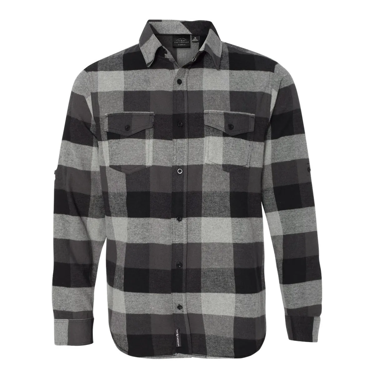 Cuffed Flannel - Black / Grey
