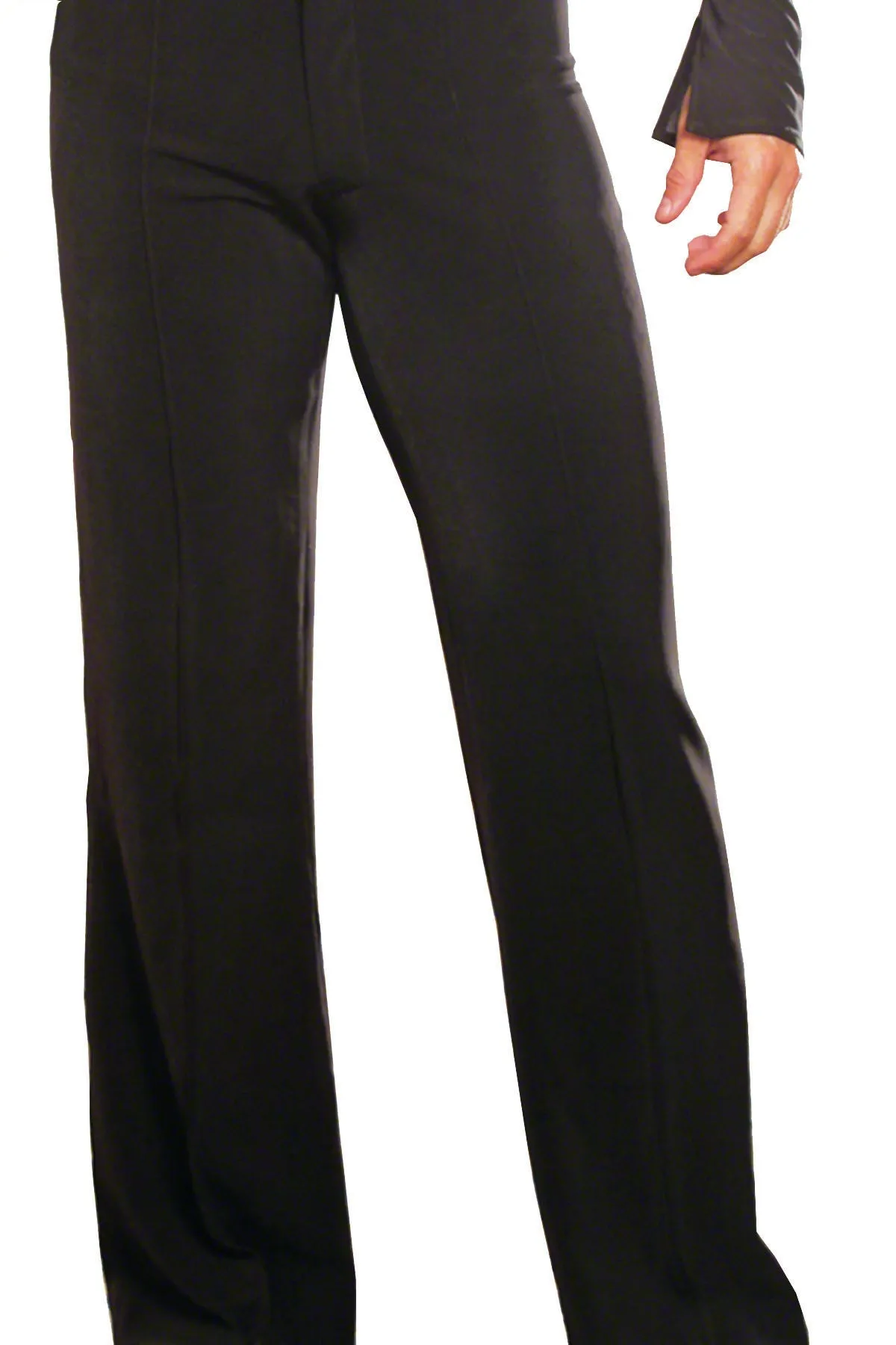 Dance America MP1 Men's Simple Black Latin or Smooth Ballroom Dance Pants without Satin Stripe in Stock