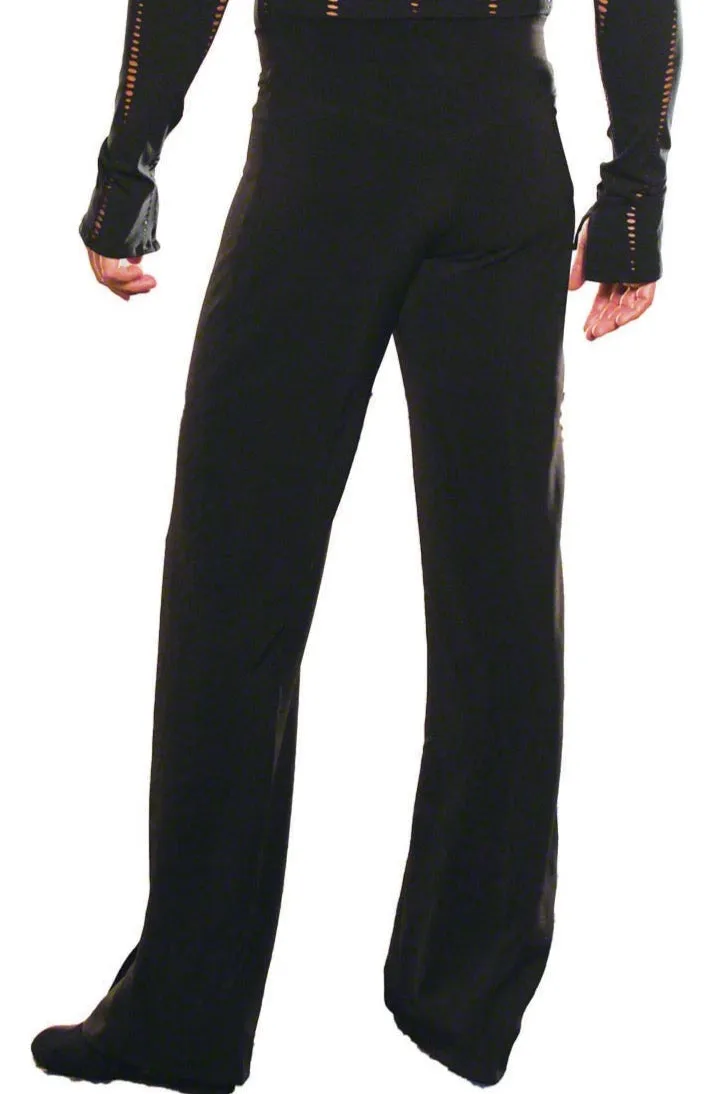 Dance America MP1 Men's Simple Black Latin or Smooth Ballroom Dance Pants without Satin Stripe in Stock