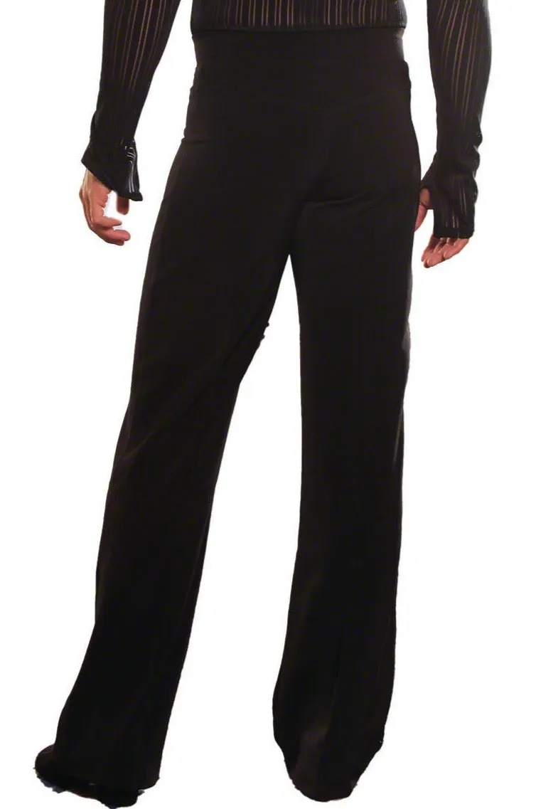 Dance America MP1 Men's Simple Black Latin or Smooth Ballroom Dance Pants without Satin Stripe in Stock