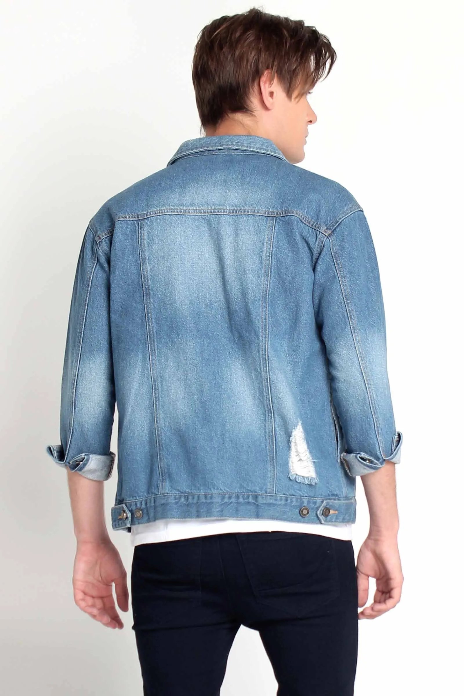 Denim Trucker Jacket With Pocket Detail
