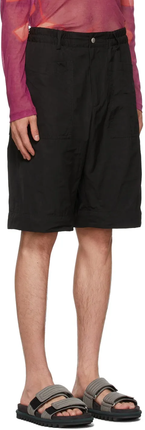 Dries Van Noten Black Crinkled Taffeta Trousers