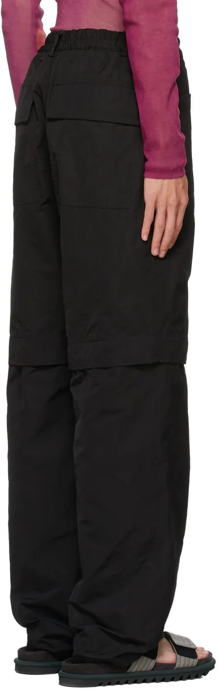 Dries Van Noten Black Crinkled Taffeta Trousers