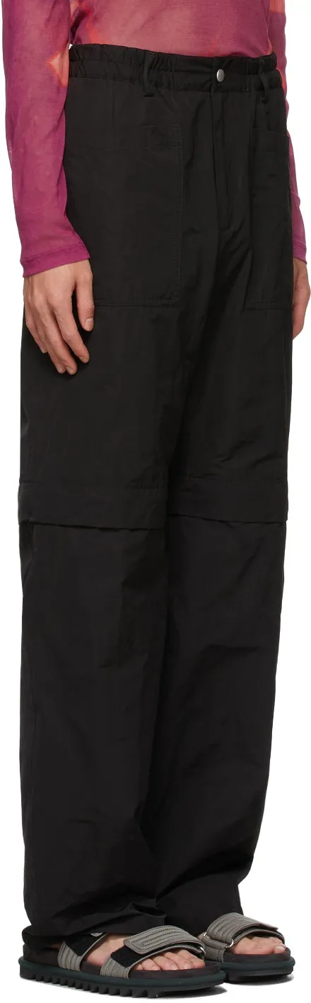 Dries Van Noten Black Crinkled Taffeta Trousers