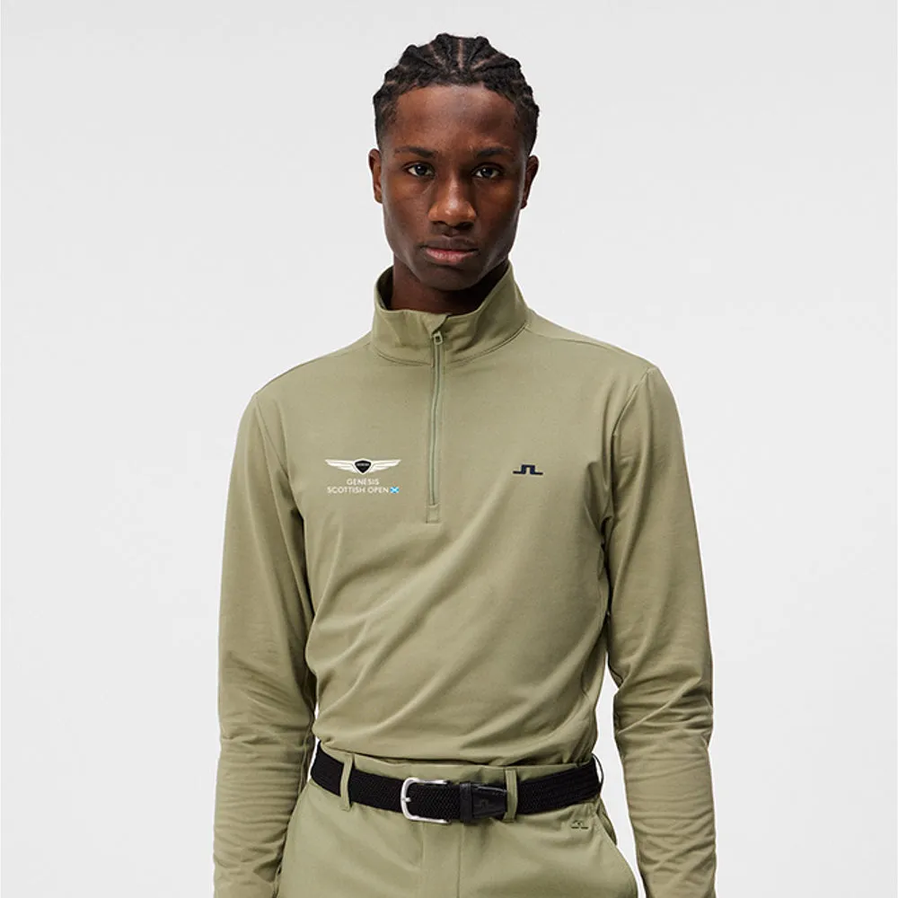 Genesis Scottish Open J.Lindeberg Men's Green 1/4 Zip Mid Layer