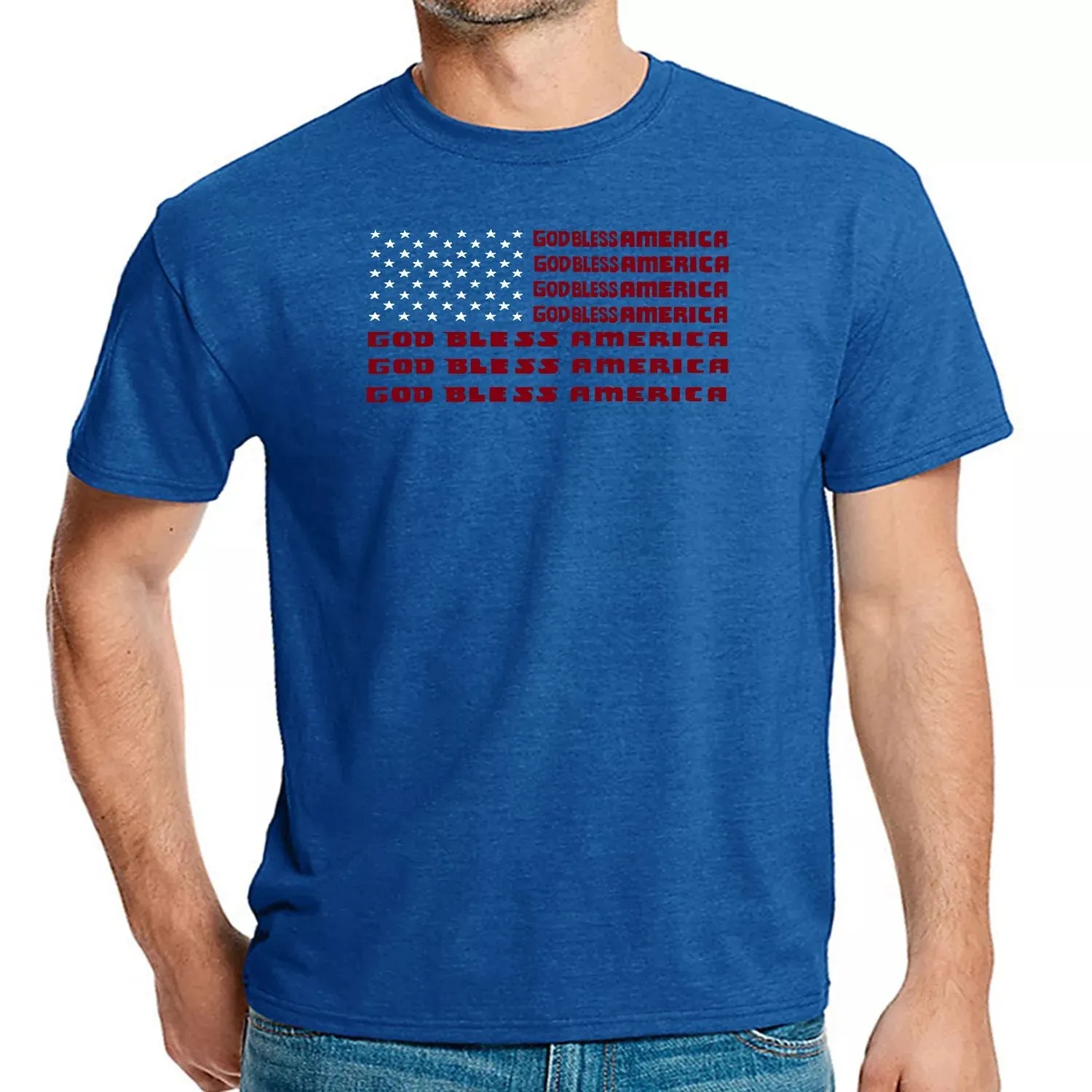 God Bless America - Men's Premium Word Art LA Pop Art T-Shirt