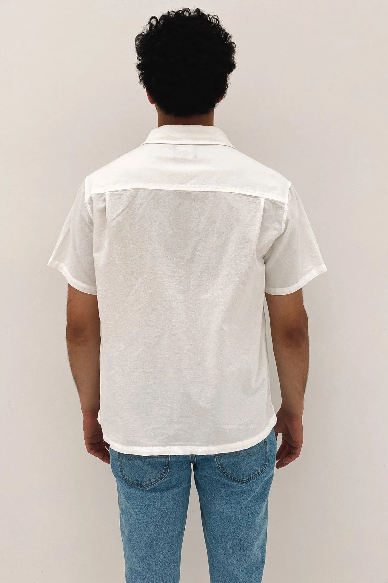 Graffiti Oxford Short Sleeve Shirt White
