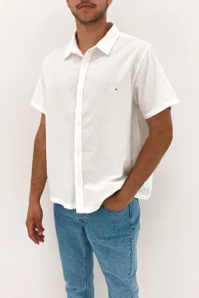 Graffiti Oxford Short Sleeve Shirt White