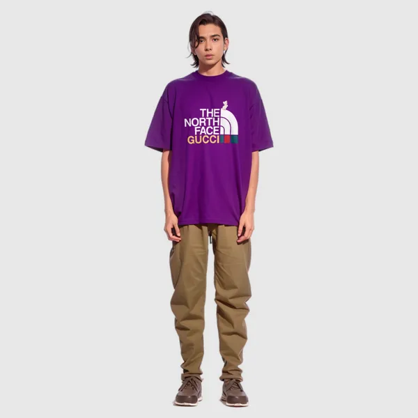 GUCCI x THE NORTH FACE Logo Tee 'Purple', purple