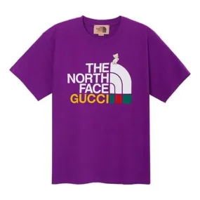 GUCCI x THE NORTH FACE Logo Tee 'Purple', purple
