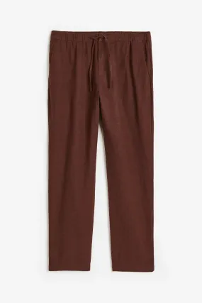 H&M Regular Fit Linen-blend trousers, brown