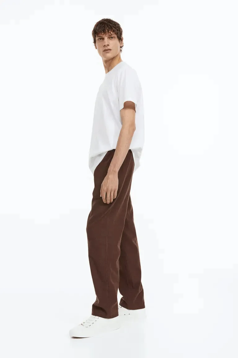 H&M Regular Fit Linen-blend trousers, brown