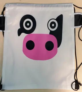 L141 Cow Drawstring Bag Backpack