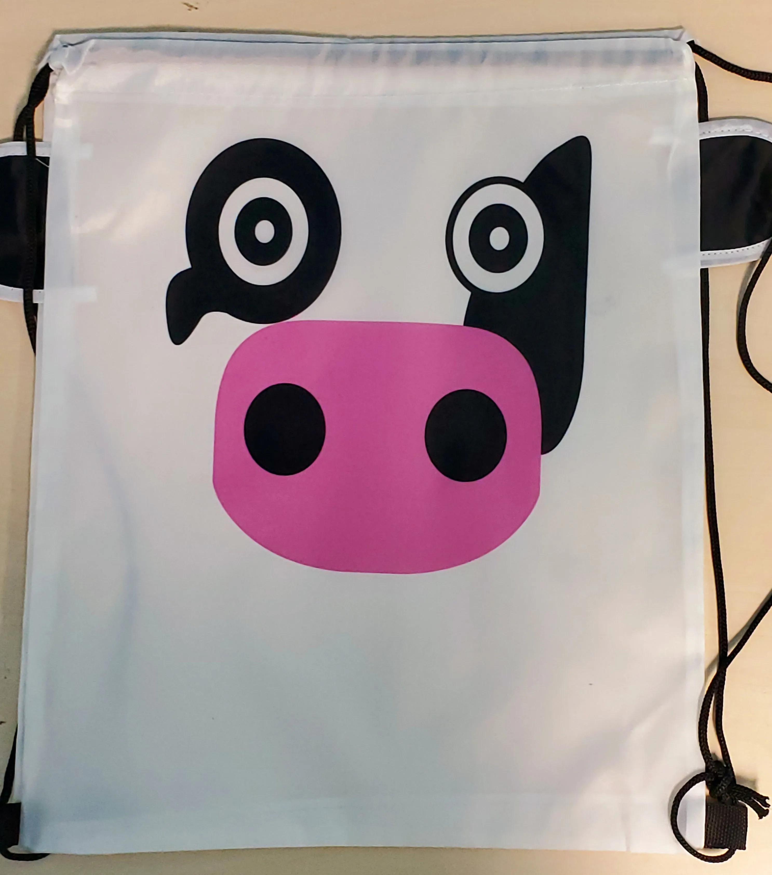 L141 Cow Drawstring Bag Backpack