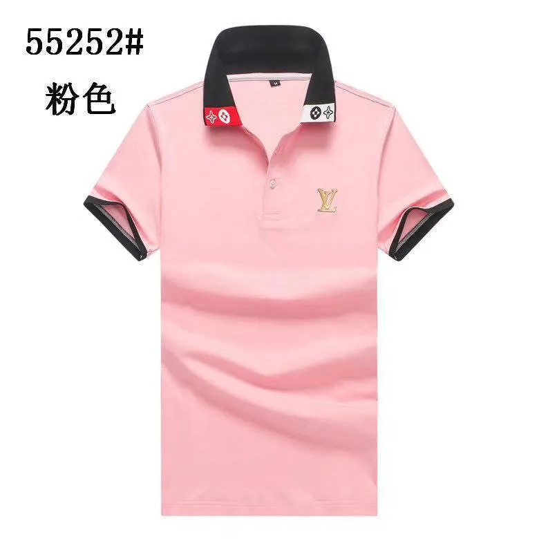 Louis Vuitton Men's Polo shirts-Pink