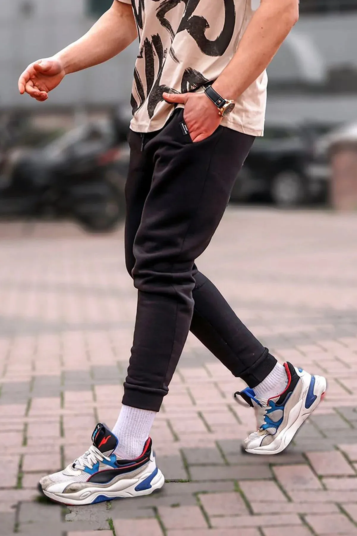 Madmext Men's Black Basic Tracksuit