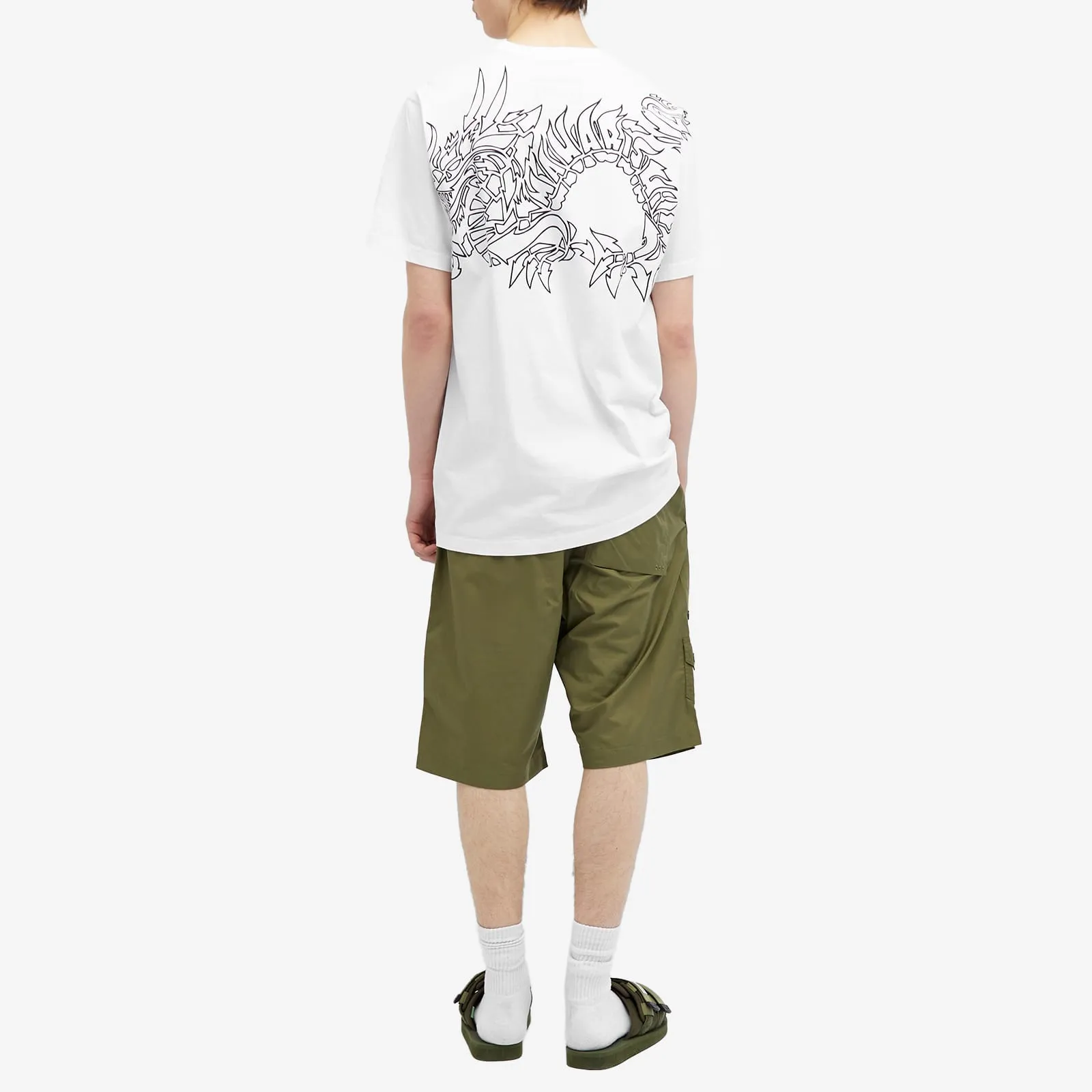 Maharishi Kay One Distorted Dragon T-shirt, white