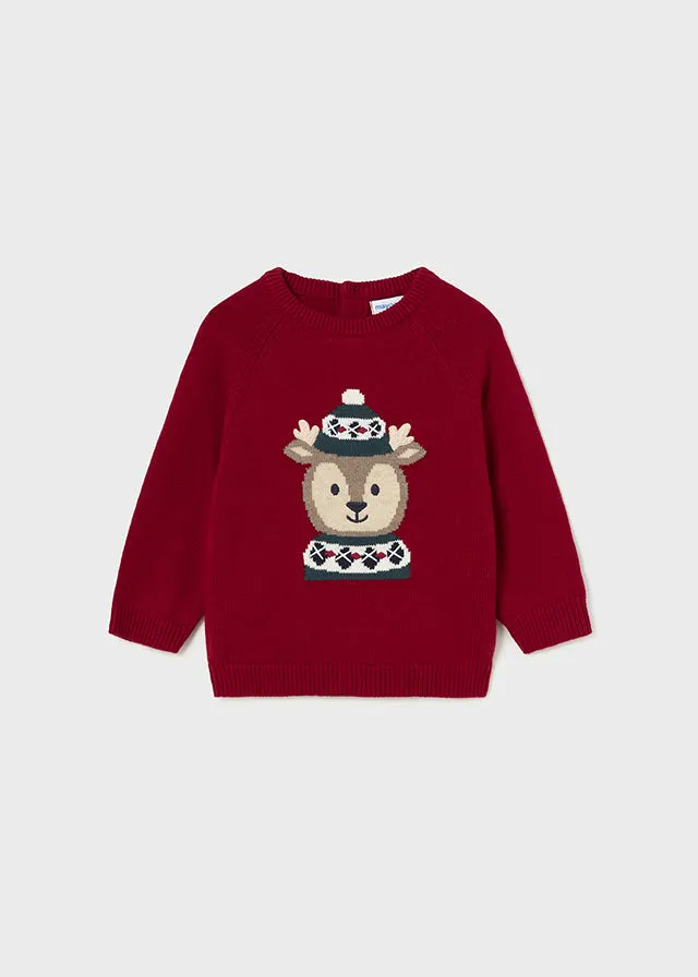 Mayoral Boys Cherry Reindeer & Beige Chino Outfit