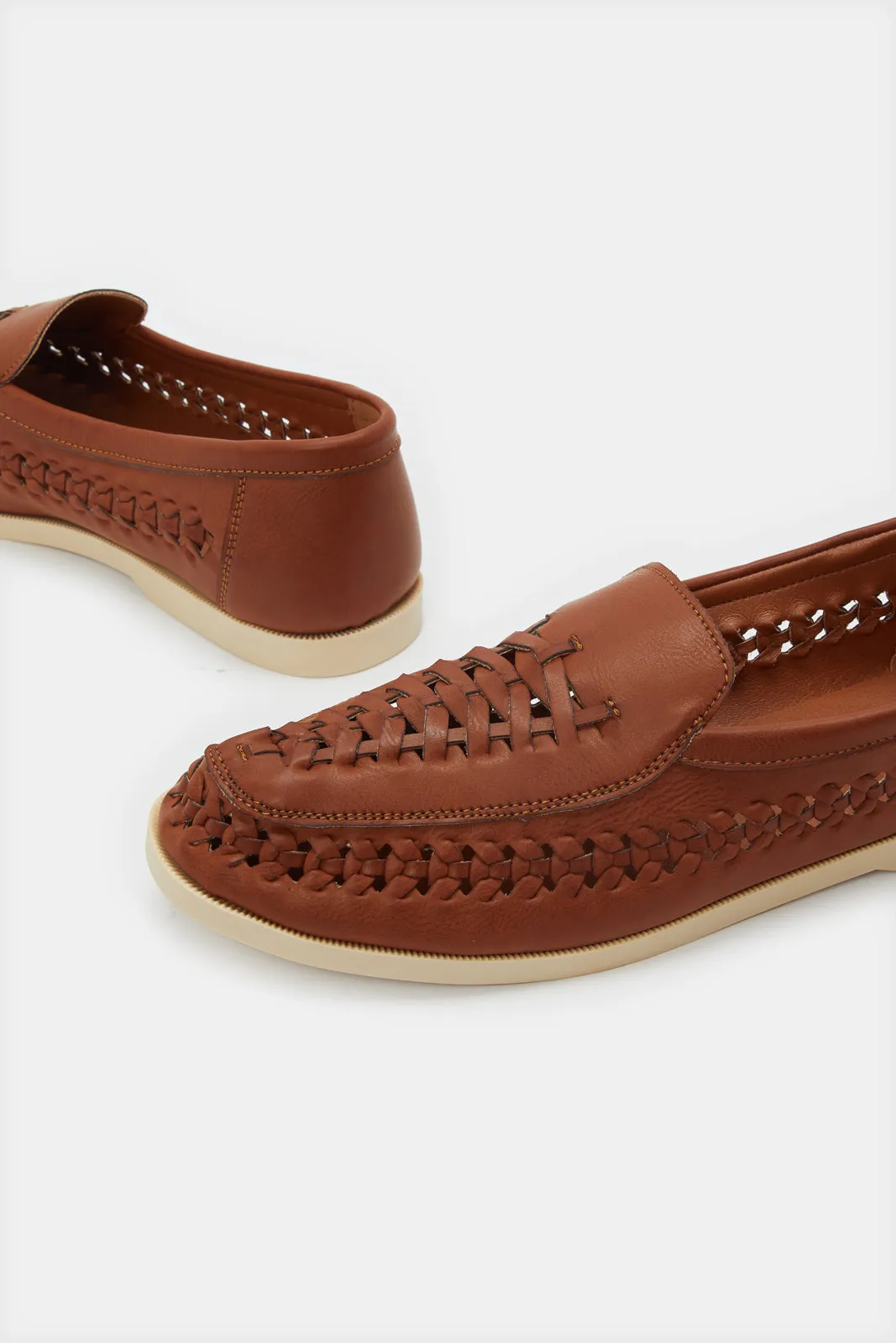 Men Brown Woven Loafer