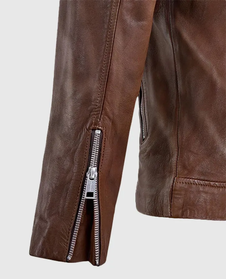 Men's Beast Spanish Brown Biker Leather Jackets