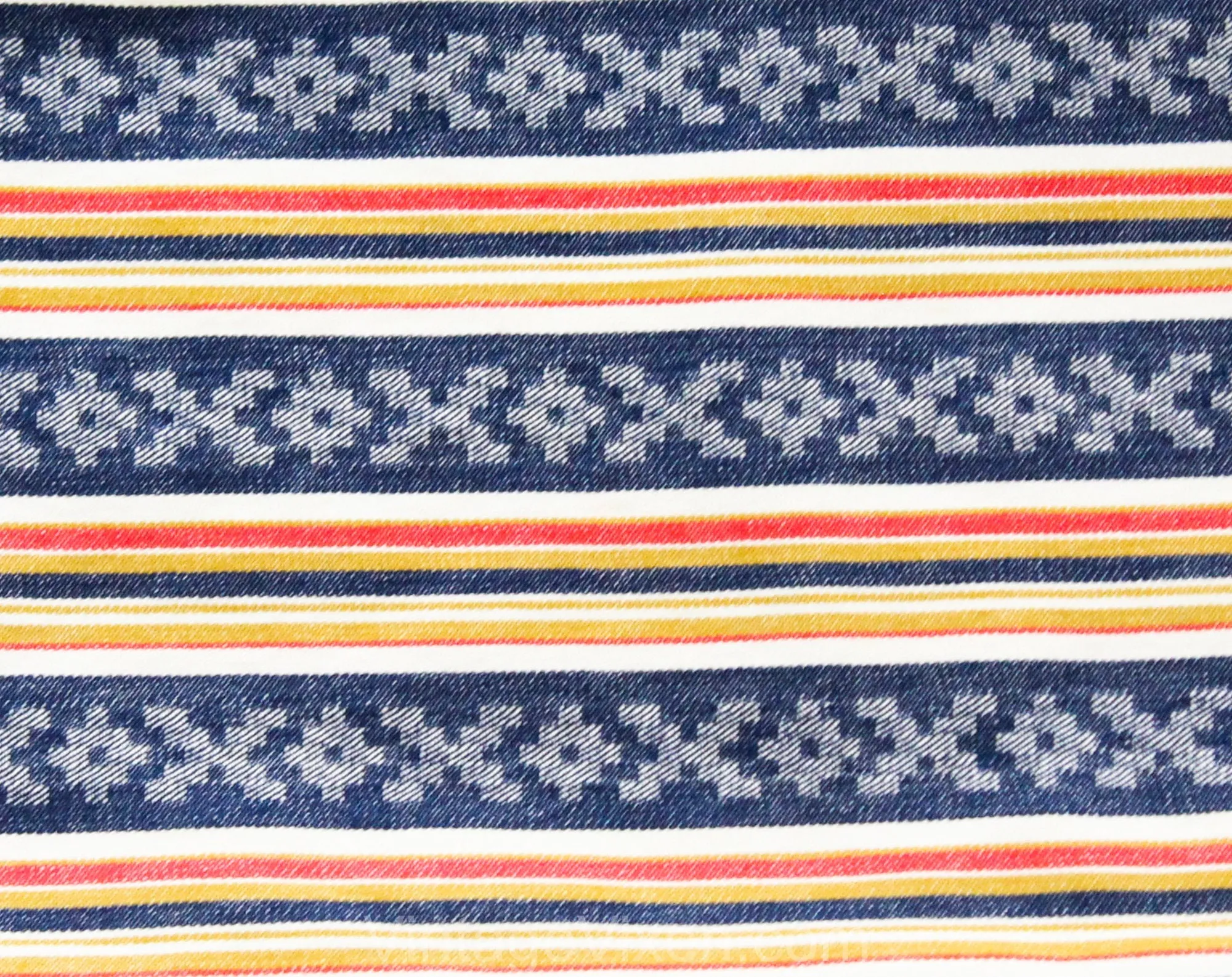 Men's Big E Levi's Jeans - Medium Large 1960s 70s Striped Cotton Pants - Denim Blue Red Tan White Southwest Summer - Waist 35.5 Inseam 30.75