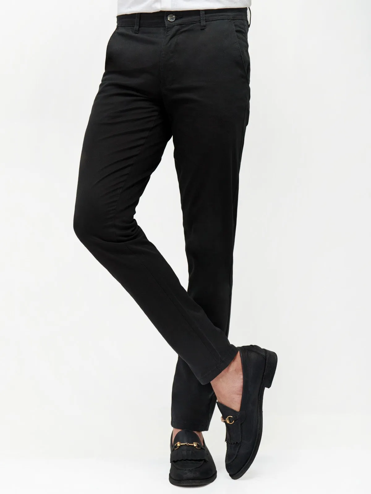 Men's Black Chino Pant - EMBCP21-017