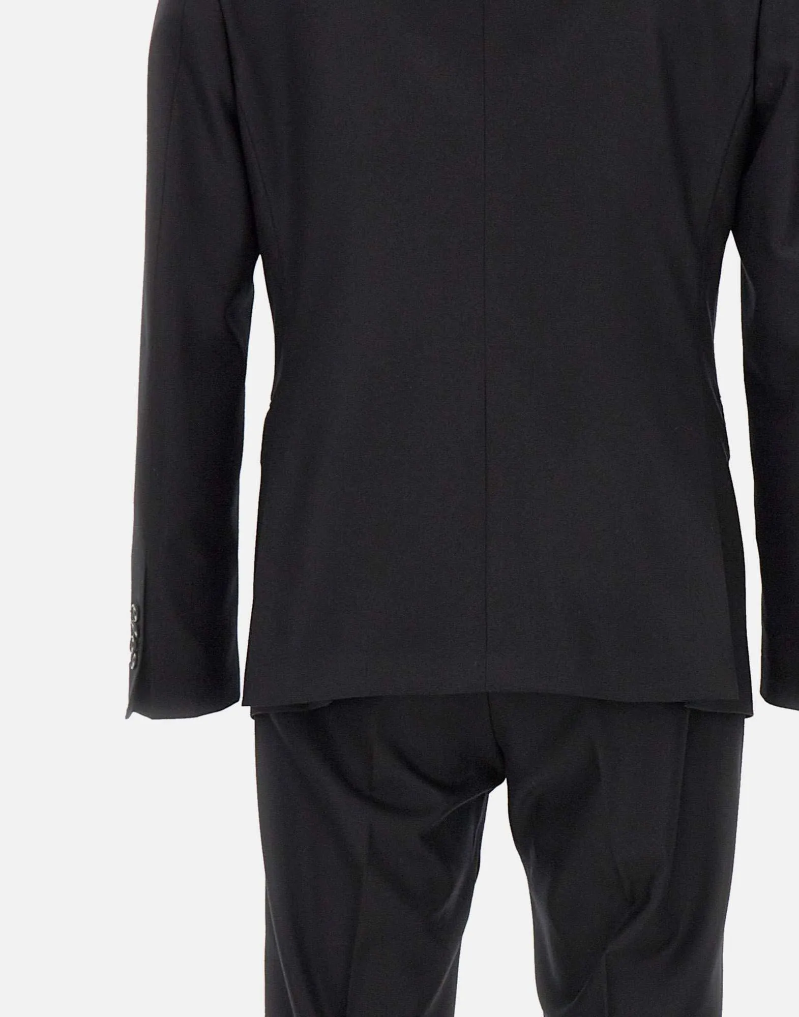 Men's Black Wool Two-Piece Suit