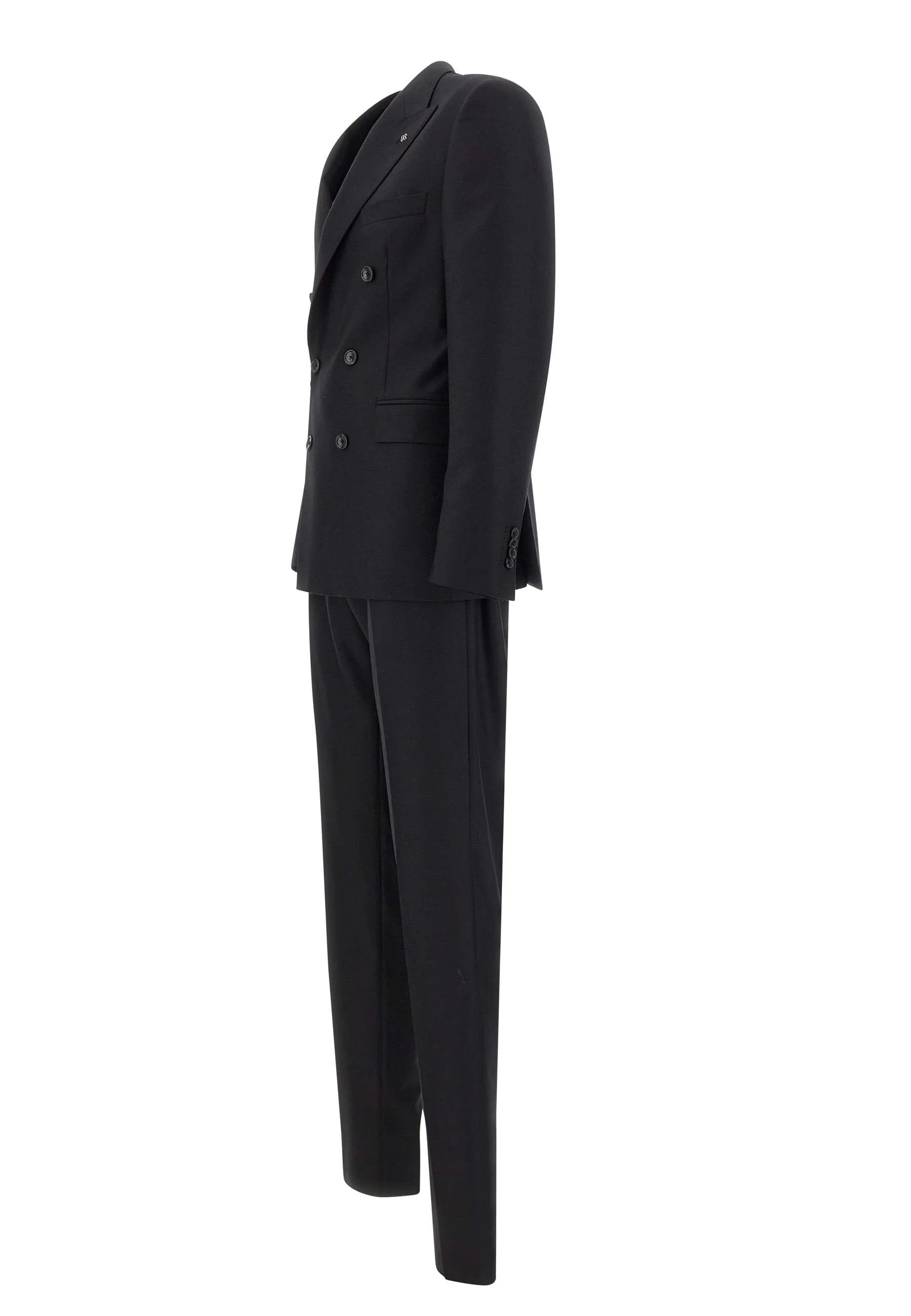 Men's Black Wool Two-Piece Suit