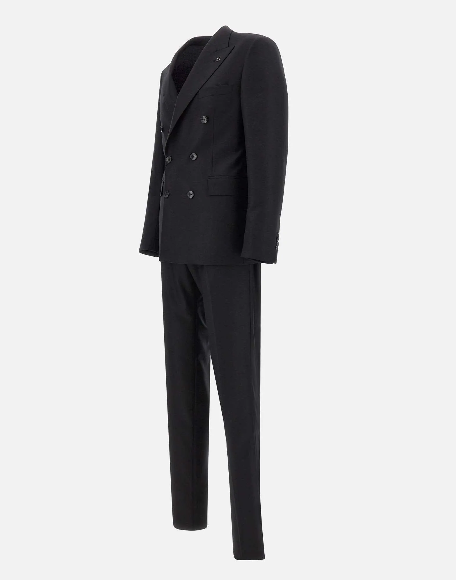Men's Black Wool Two-Piece Suit