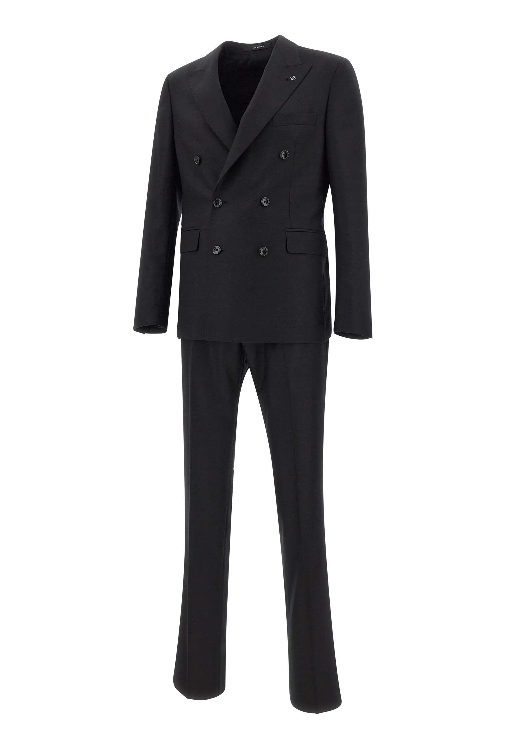Men's Black Wool Two-Piece Suit