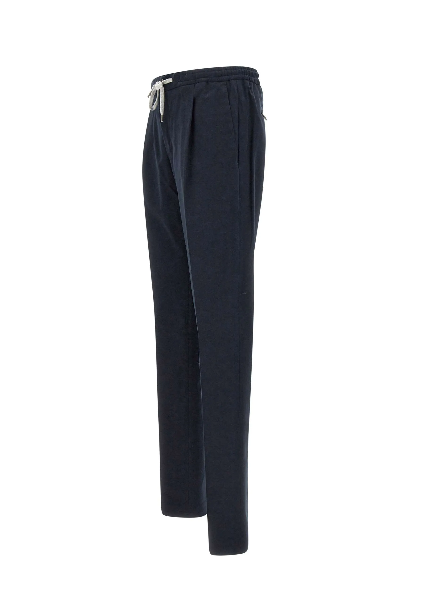 Men's Blue Cotton Cashmere Trousers