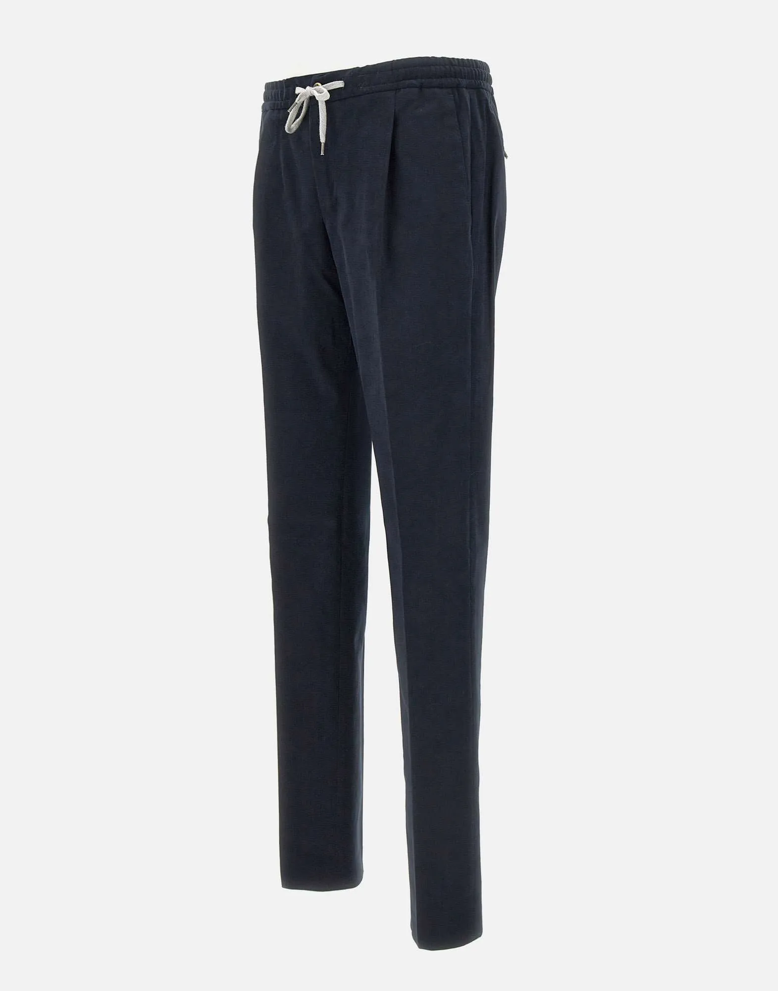 Men's Blue Cotton Cashmere Trousers