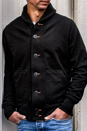 Men's Bodega Shawl Cardigan | 14oz 100% Cotton French Terry- Basalt