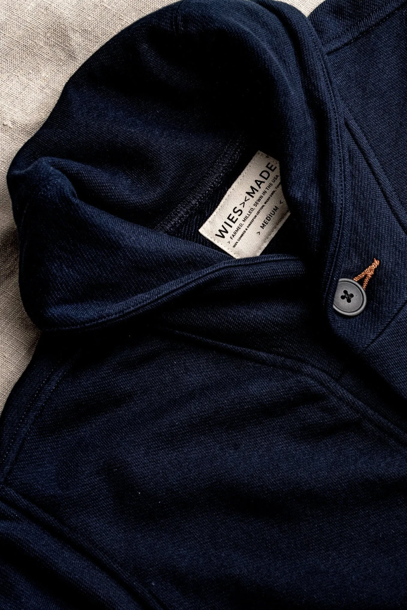 Men's Bodega Shawl Cardigan | 14oz 100% Cotton French Terry - Navy
