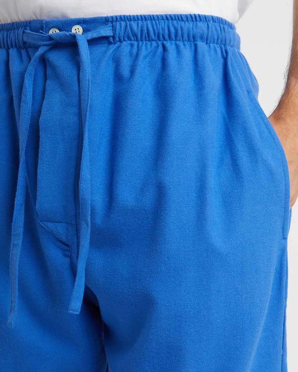 Men's Brushed Cotton Pyjama Trousers - Bright Blue